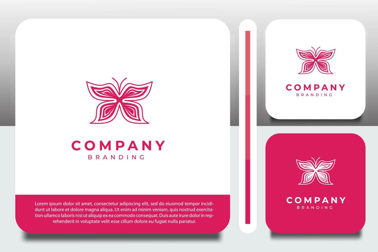 logo design template, with outline butterfly icon vector