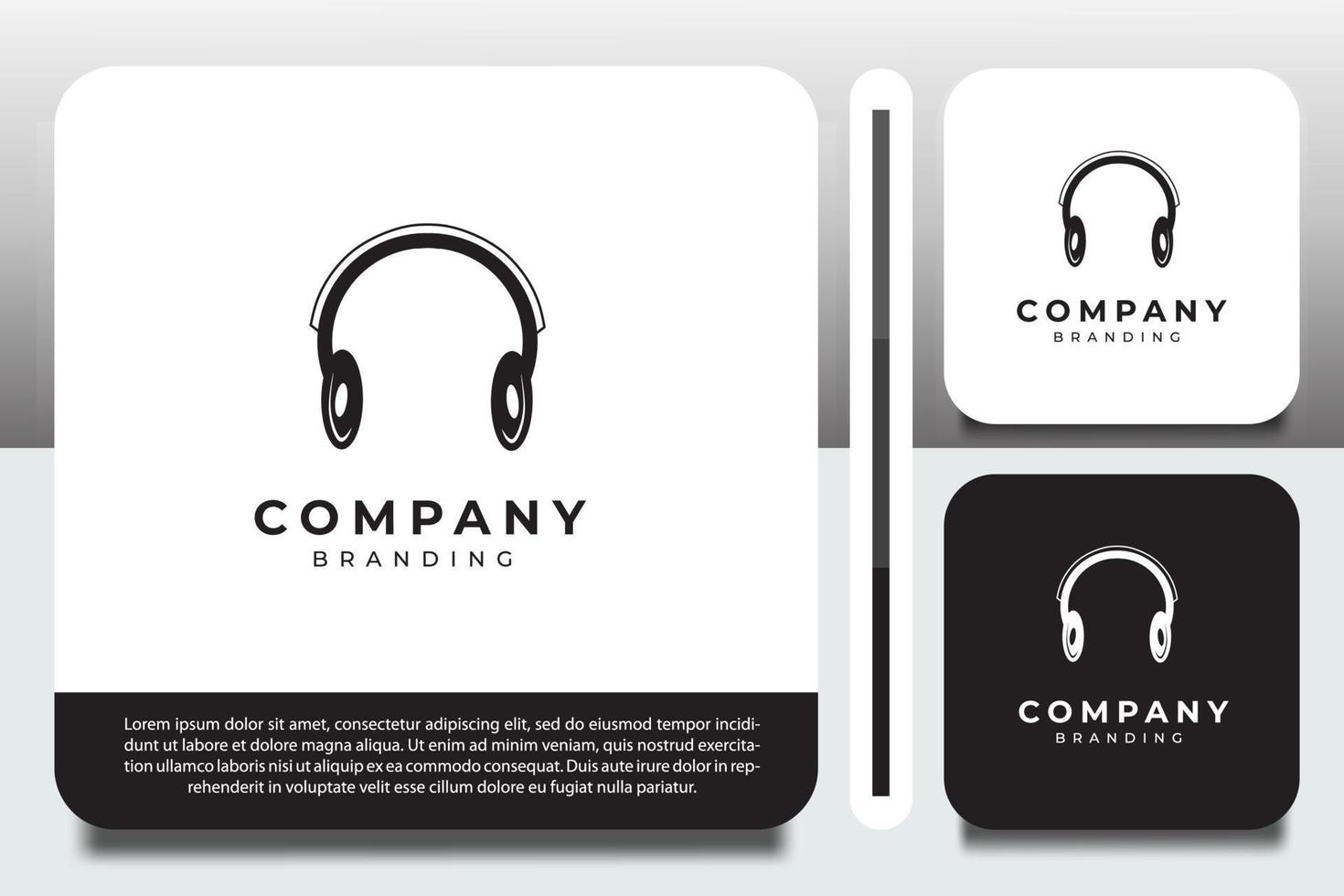 logo design template, with black headphone icon vector