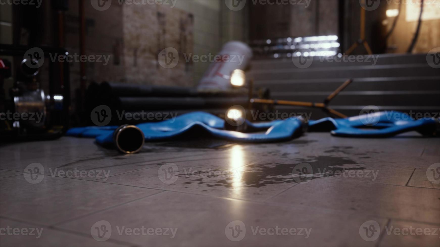 wet floor in empty metro photo