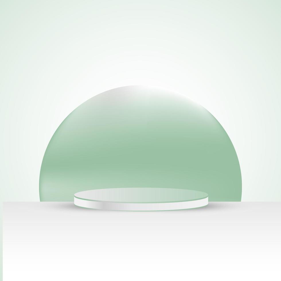 Diseño de vector de podio 3d. forma de círculo geométrico de textura de podio verde. para escaparates de productos y maquetas publicitarias. plantillas modernas