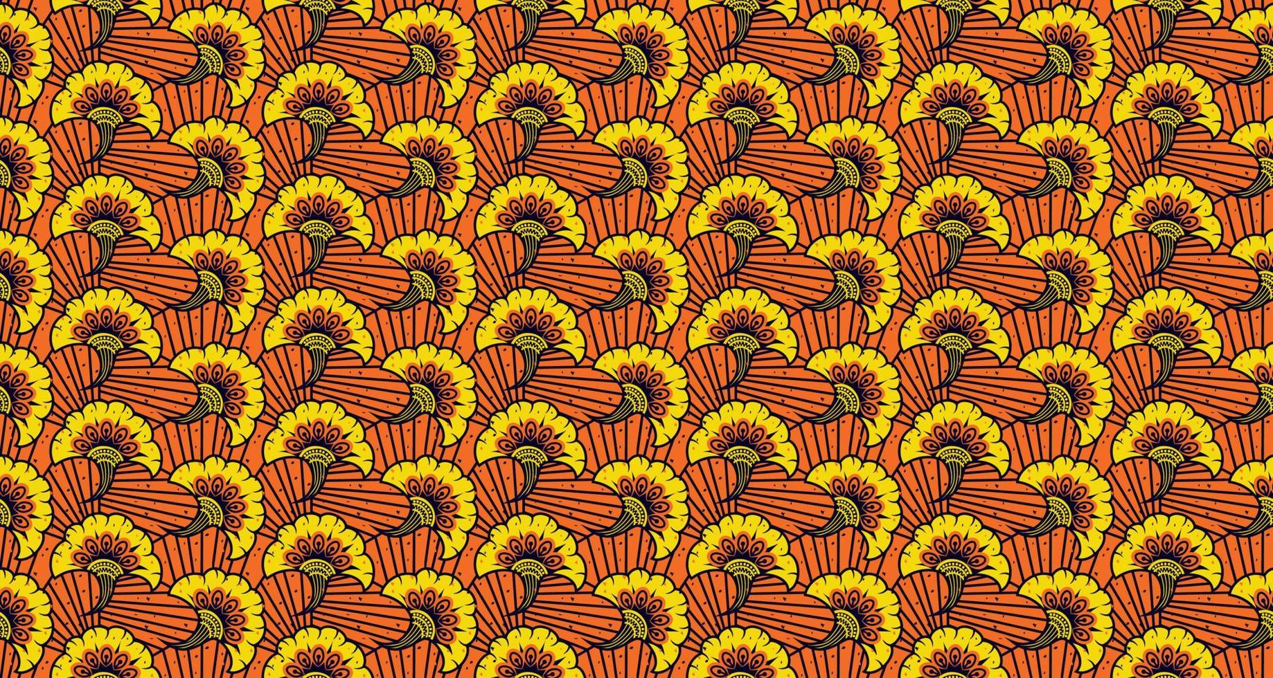 Ethnic abstract fabric. Seamless pattern in tribal, African wax print kitenge floral motifs vector. Aztec geometric art ornament.Design for carpet, wallpaper, clothing, wrapping, fabric, cover, dress vector