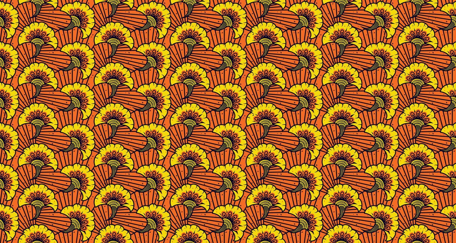 tejido abstracto étnico. patrón sin costuras en vector de motivos florales de kitenge de impresión de cera tribal y africana. adorno de arte geométrico azteca.diseño para alfombra, papel tapiz, ropa, envoltura, tela, cubierta, vestido