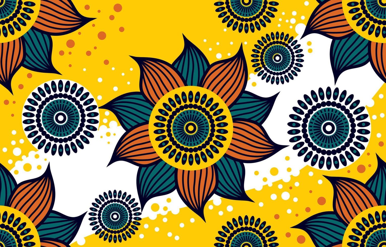 Ethnic abstract fabric. Seamless pattern in tribal, African wax print kitenge floral motifs vector. Aztec geometric art ornament.Design for carpet, wallpaper, clothing, wrapping, fabric, cover, dress vector