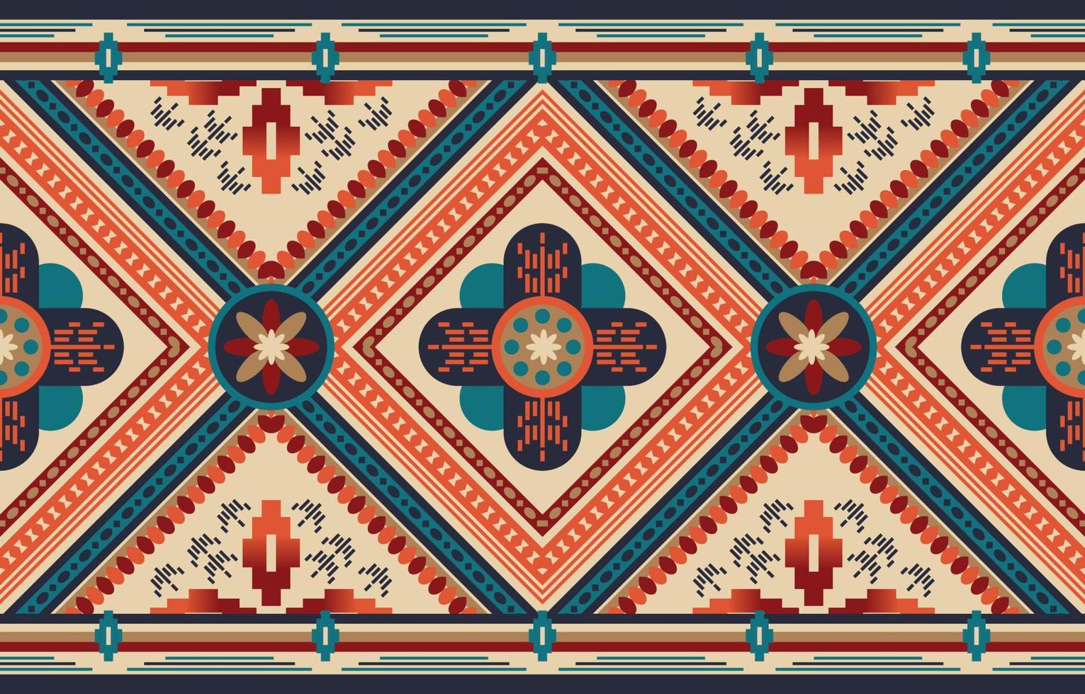 arte abstracto étnico. patrón impecable en bordado tribal, popular, estilo mexicano. estampado de adornos de arte geométrico azteca.diseño para alfombras, papel pintado, ropa, envoltura, tela, cubierta, textil vector