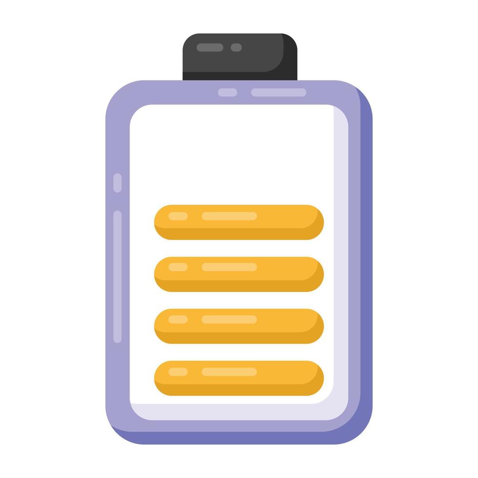 Mobile battery status icon in trendy design vector