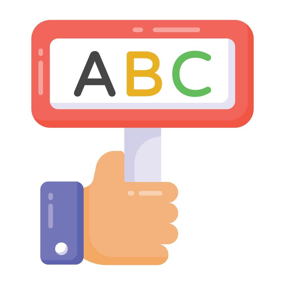 An icon of basic education, abc board flat design vector