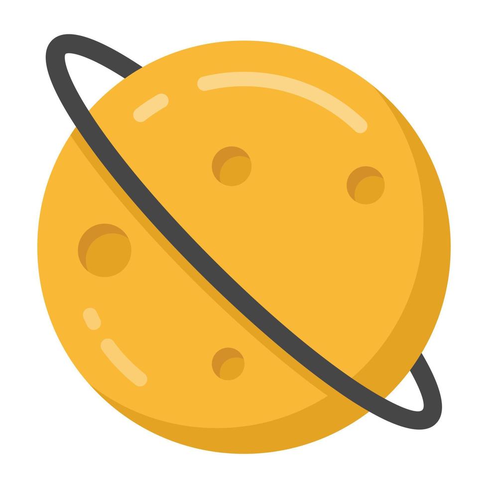 Flat icon of planetary system, planets revolving around sun vector