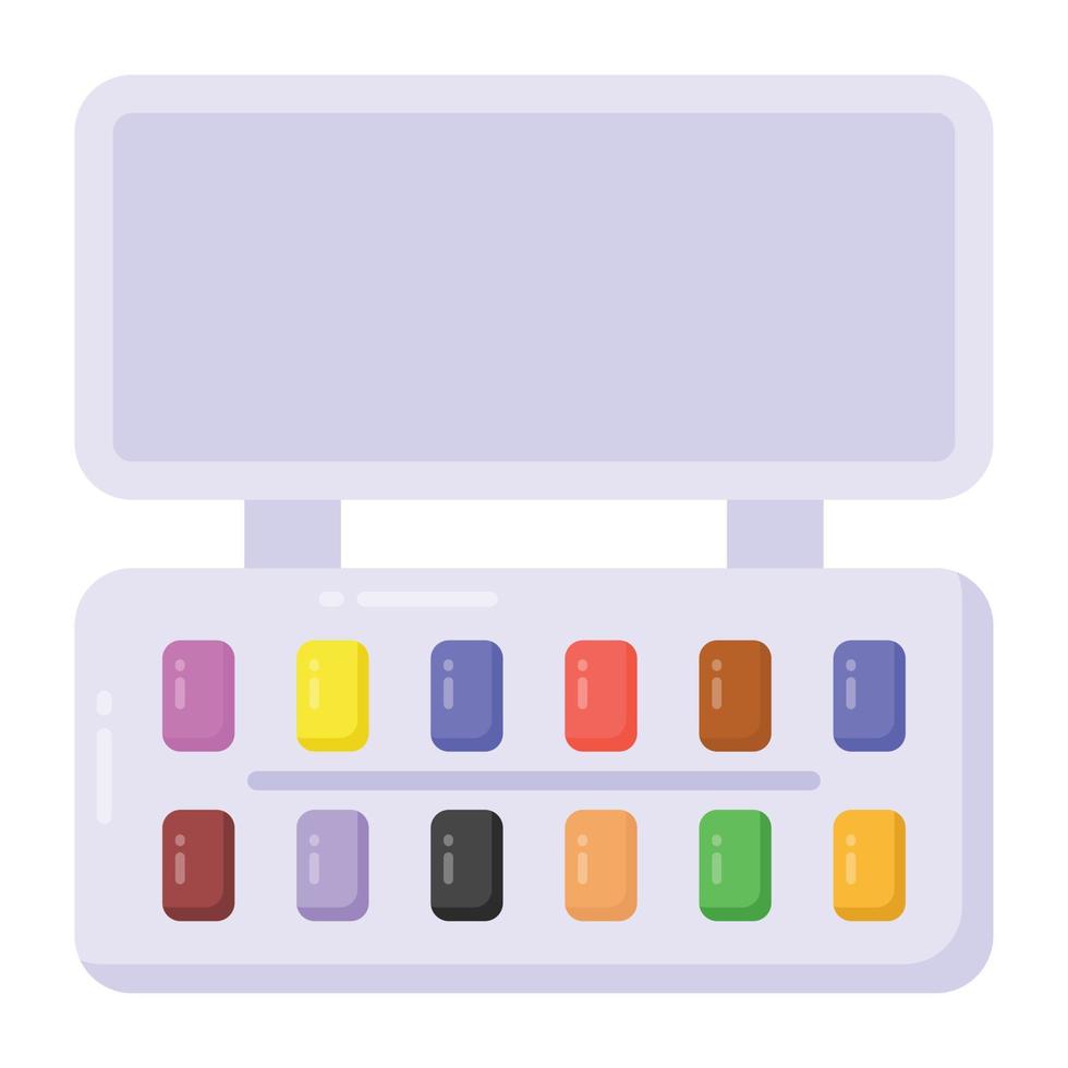 Watercolors flat style editable icon, painting equipment vector