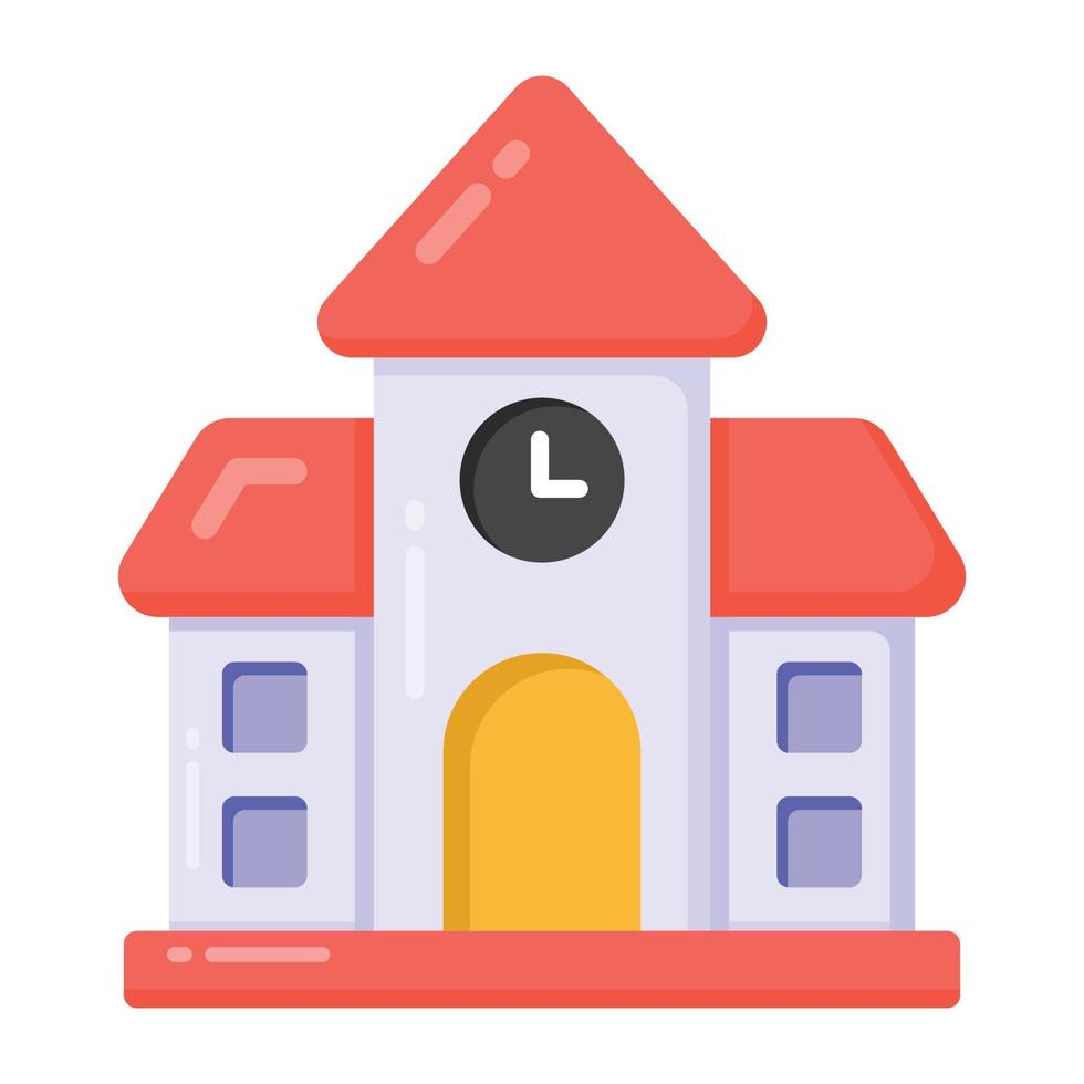 School building editable flat vector, learning institute vector
