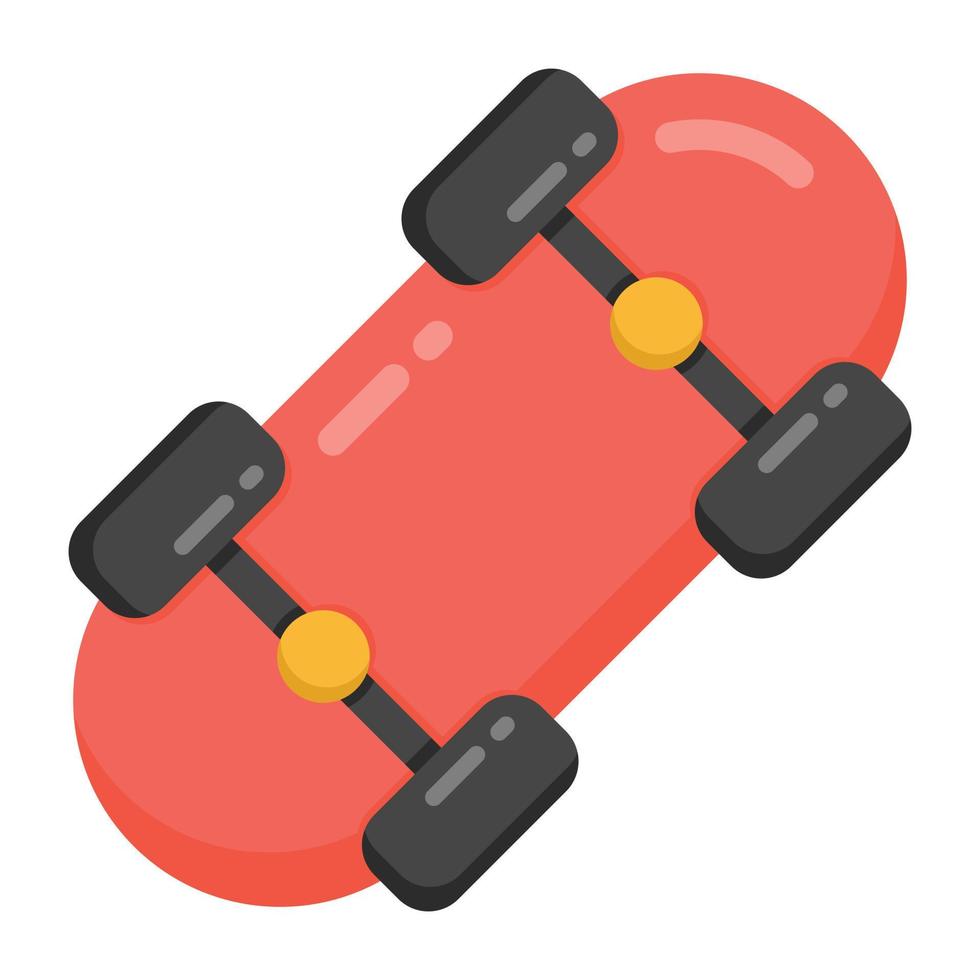 Skateboard in flat style icon, editable vector