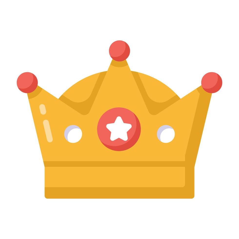 A flat vector icon design of a casino crown