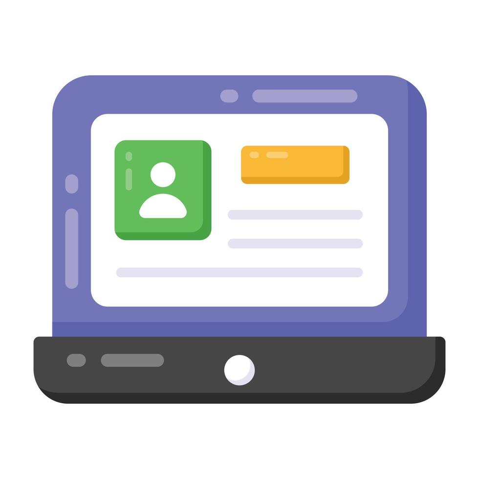 Student profile flat icon, online student record vector
