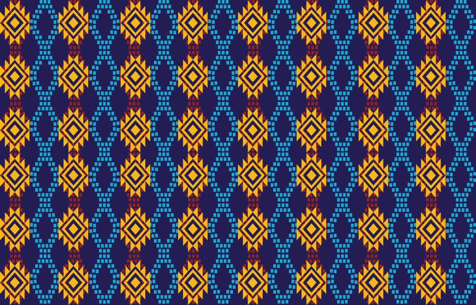 arte abstracto étnico azul oscuro. patrón impecable en estilo tribal, bordado folclórico y mexicano. estampado de adornos de arte geométrico azteca. diseño para moqueta, papel pintado, ropa, envoltura, tela. vector