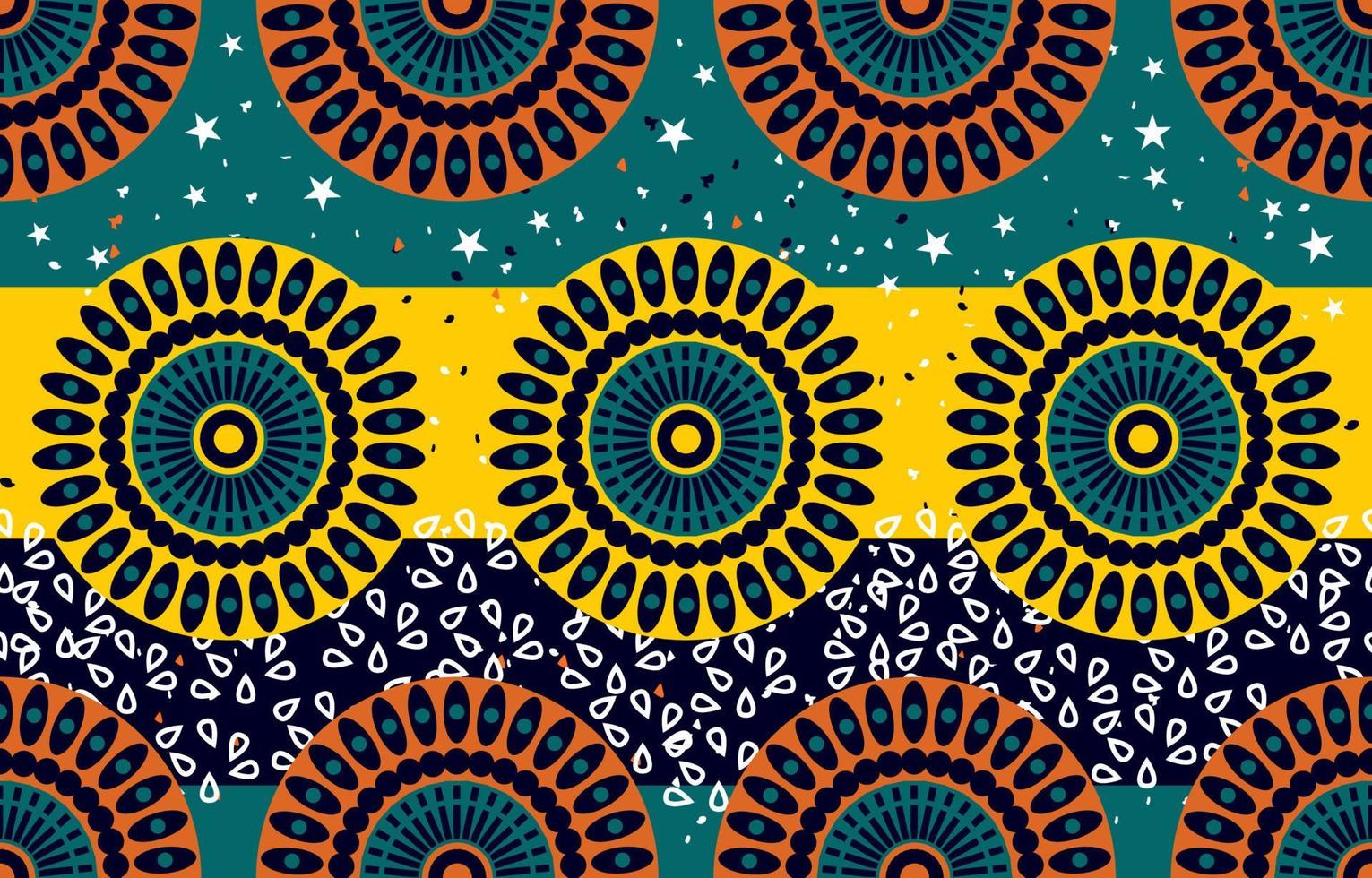 Ethnic abstract fabric. Seamless pattern in tribal, African wax print kitenge floral motifs vector. Aztec geometric art ornament.Design for carpet, wallpaper, clothing, wrapping, fabric, cover, dress vector
