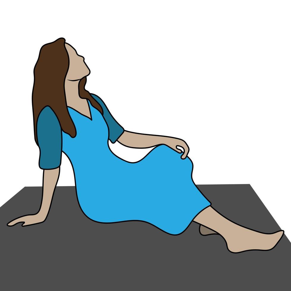 woman is sitting on mattress flat character perfect for design project vector