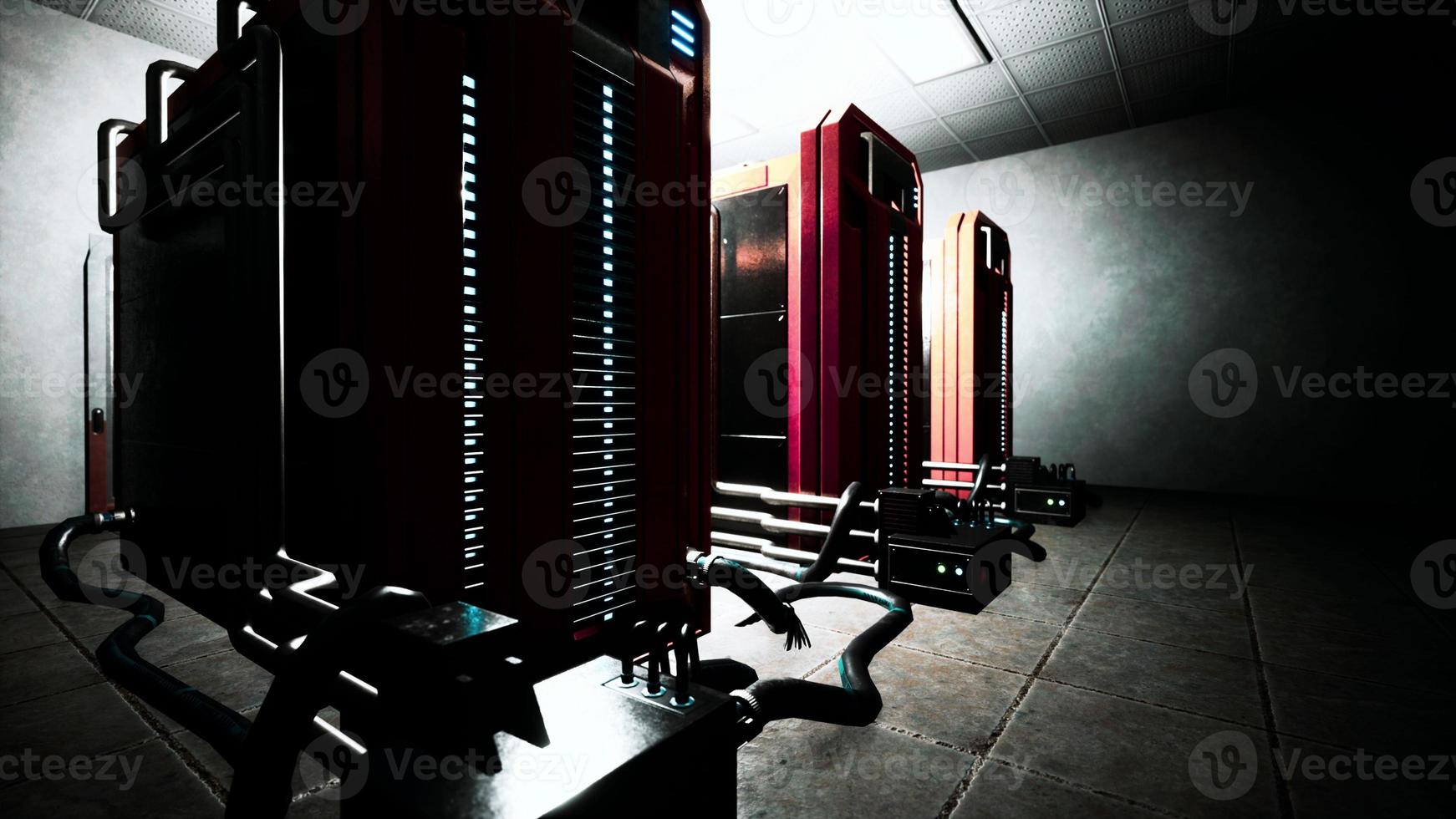 cryptocurrency mining farm using computer graphic cards photo