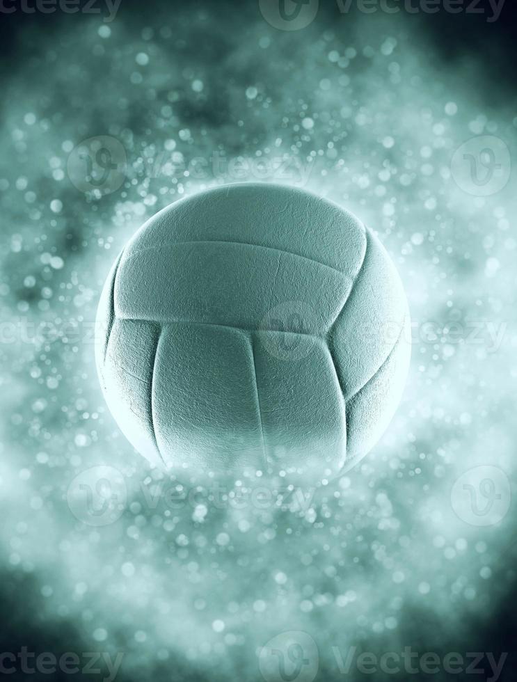 volleyball ball in smoke with bokeh photo