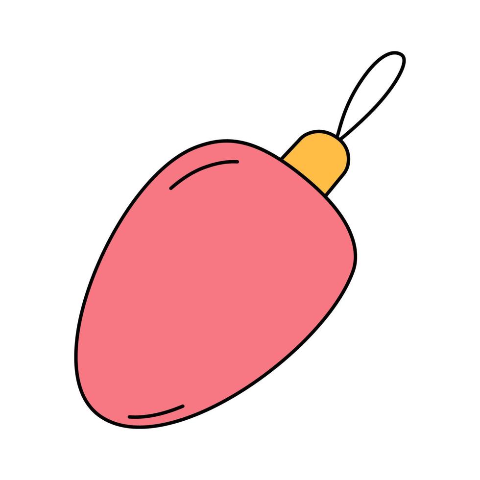 juguete de navidad rosa en estilo de dibujos animados. ilustración vectorial aislado sobre fondo blanco vector