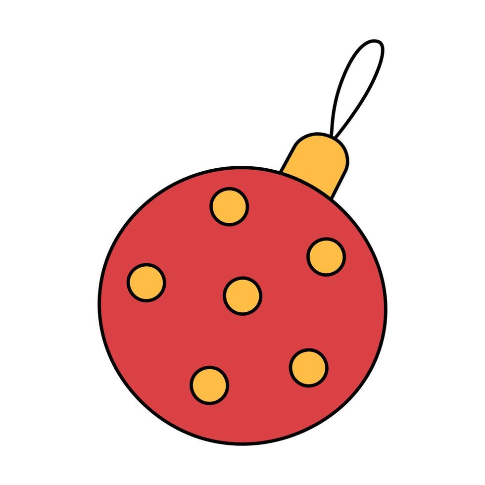 juguete de navidad rojo en estilo de dibujos animados. ilustración vectorial aislado sobre fondo blanco vector