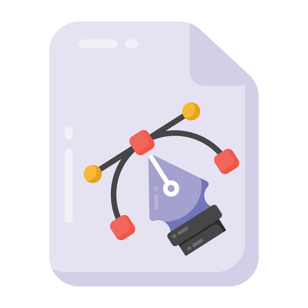 Graphic designing in flat style icon, editable vector