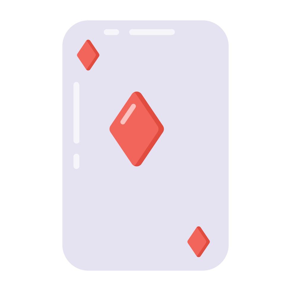 Casino diamond card flat style icon, editable vector