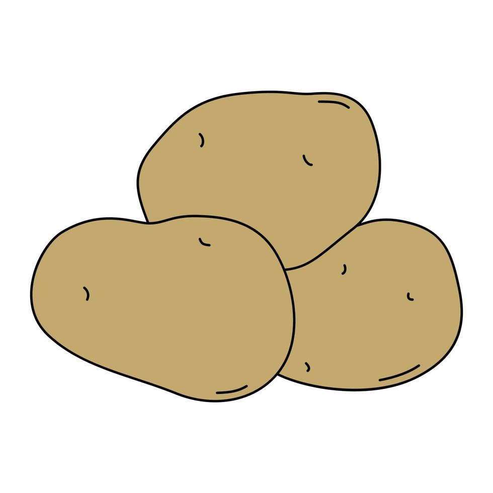 ilustración vectorial de dibujos animados de patata aislado sobre fondo  blanco. verdura fresca madura para cocinar, fuente de vitaminas 5656675  Vector en Vecteezy