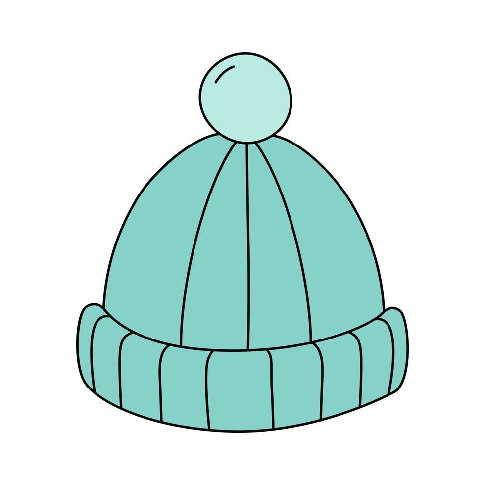 sombrero de invierno de dibujos animados. lindo icono de sombreros. ilustración vectorial aislado sobre fondo blanco vector