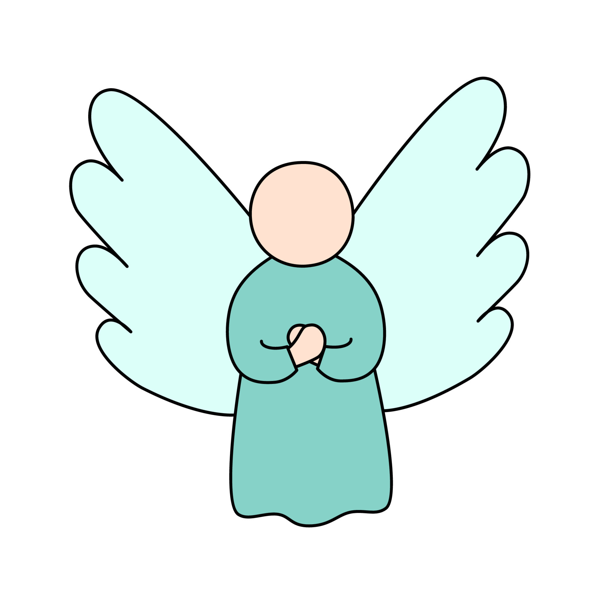 Cute cartoon angel. Christmas toy in doodle style. Vector illustration  isolated o white background 5656762 Vector Art at Vecteezy