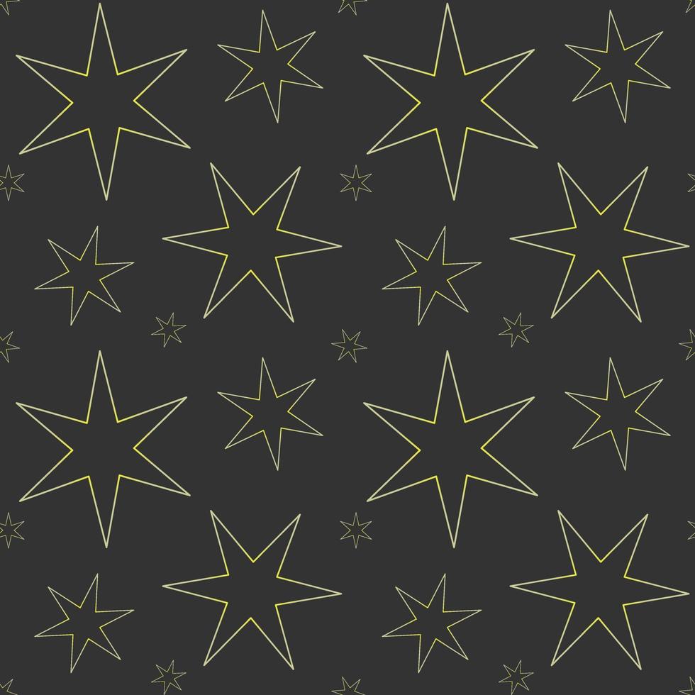 Star cute seamless pattern.  Golden vector pattern.