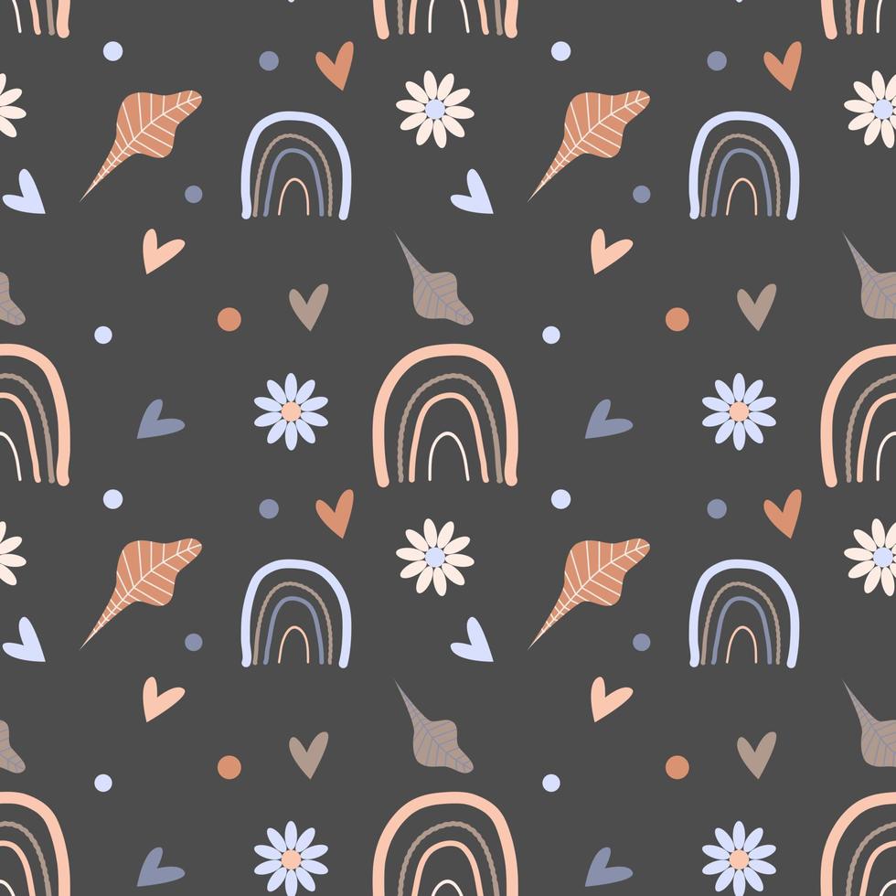 Boho rainbow childish seamless pattern vector