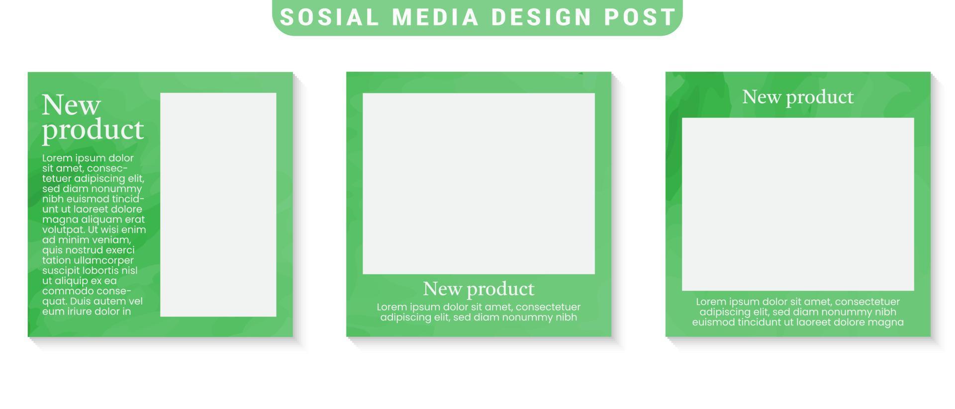 Social media template. Trendy editable social media post template. Mockup isolated. Template design vector