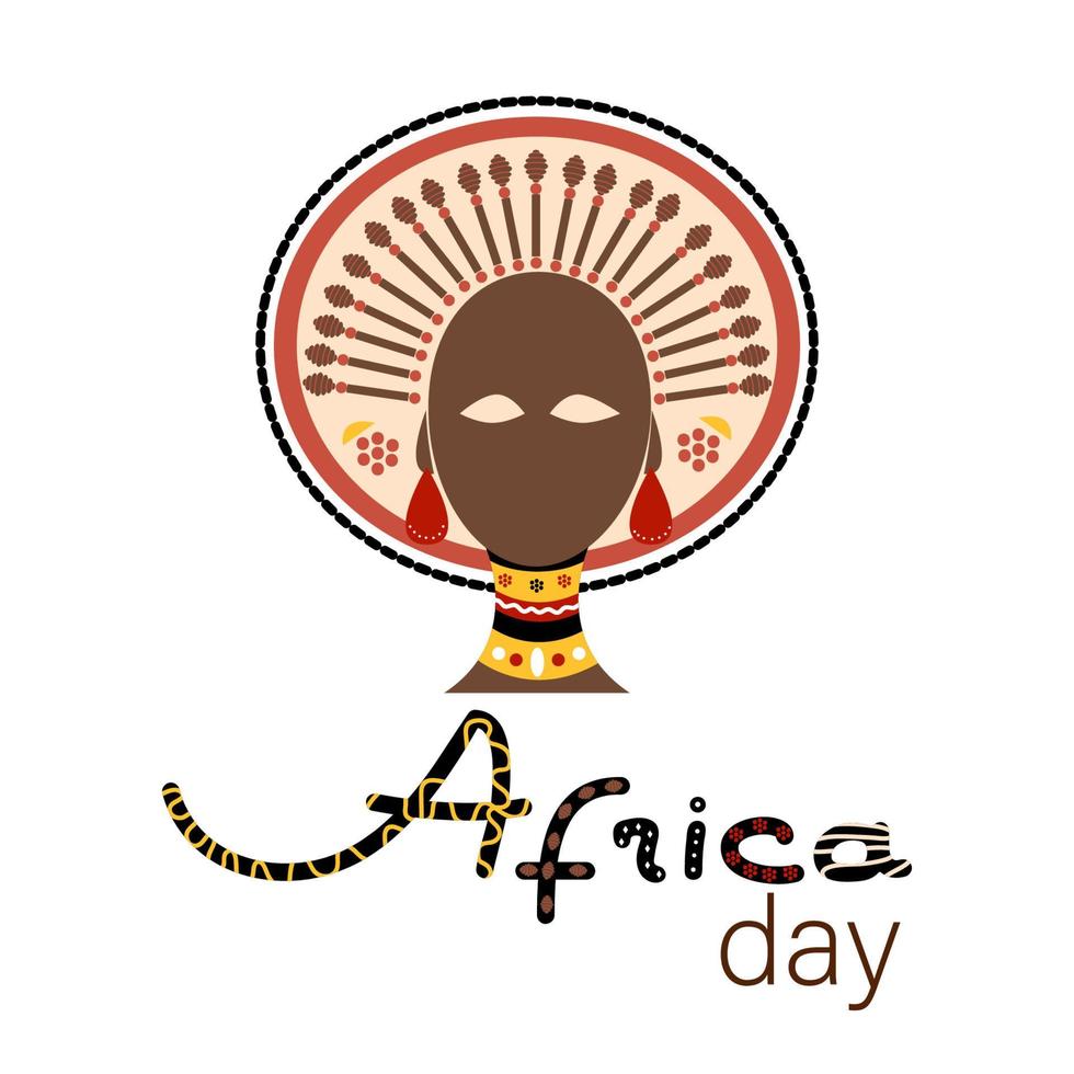 Ilustración de la tarjeta de felicitación del día de África. diseño de patrones creativos vector