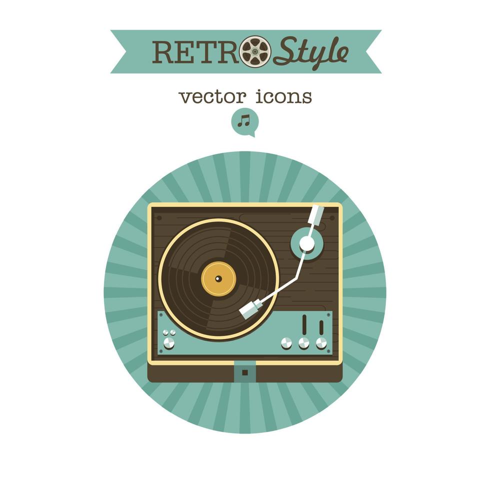 reproductor de discos de vinilo. emblema vectorial. logotipo en estilo retro. vector