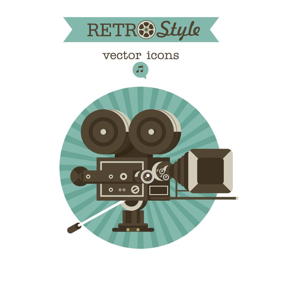 Vintage film camera. Vector emblem. Logo.