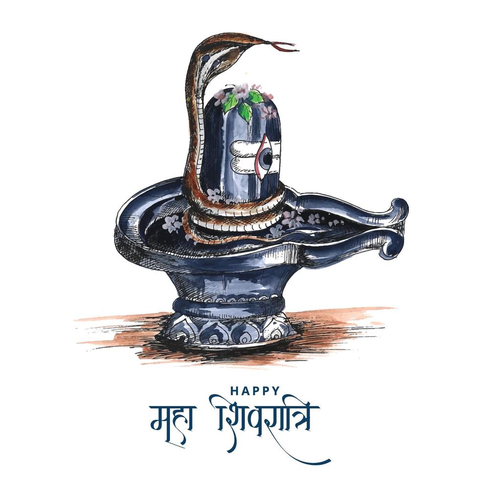 fondo del festival maha shivratri con diseño de tarjeta shiv ling vector