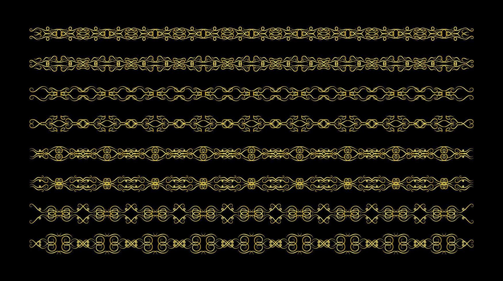 Gold Borders Elements Set Collection, ornament Vector