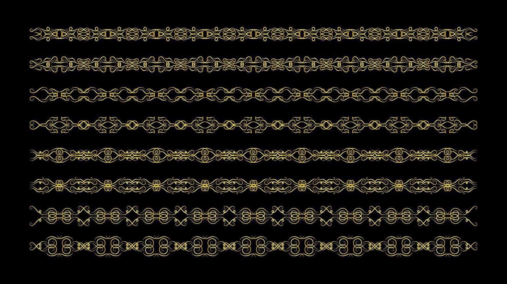 Gold Borders Elements Set Collection, ornament Vector