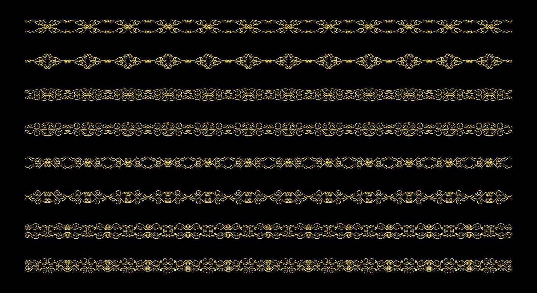Gold Borders Elements Set Collection, ornament Vector
