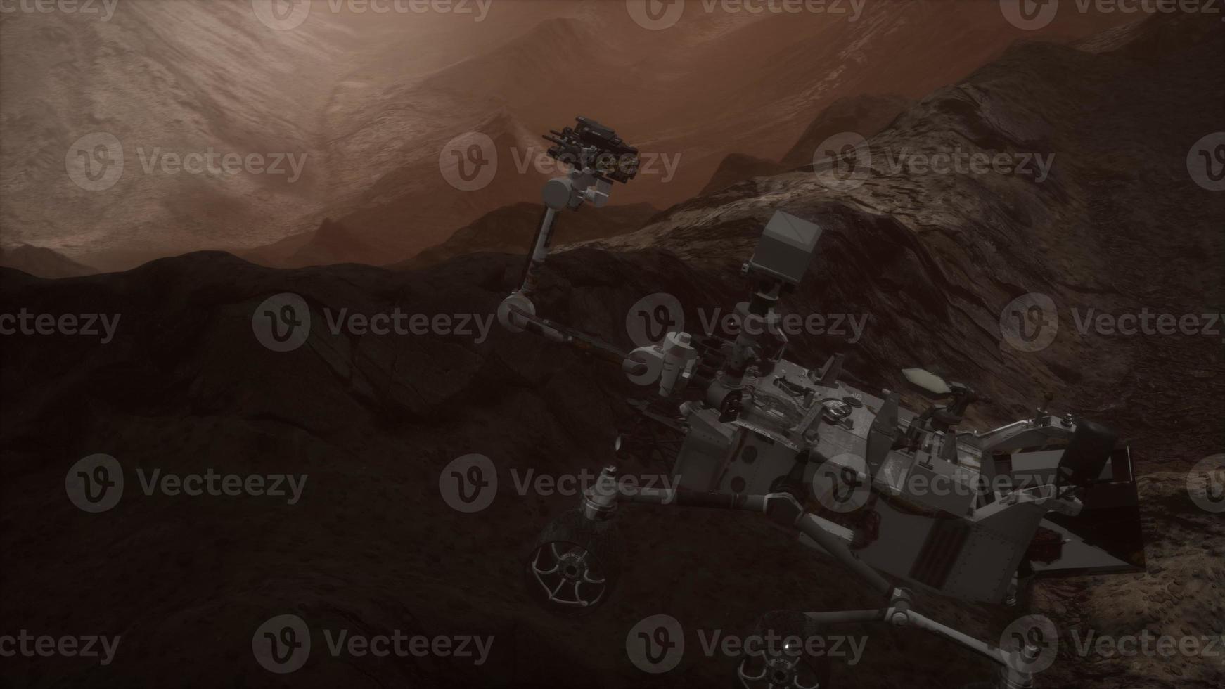 Curiosity Mars Rover exploring the surface of red planet photo