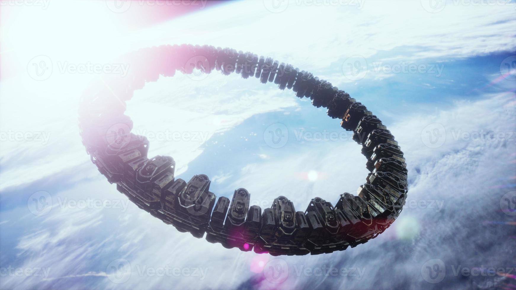 UFO Spaceship Hovering in the sky elements furnished by NASA photo
