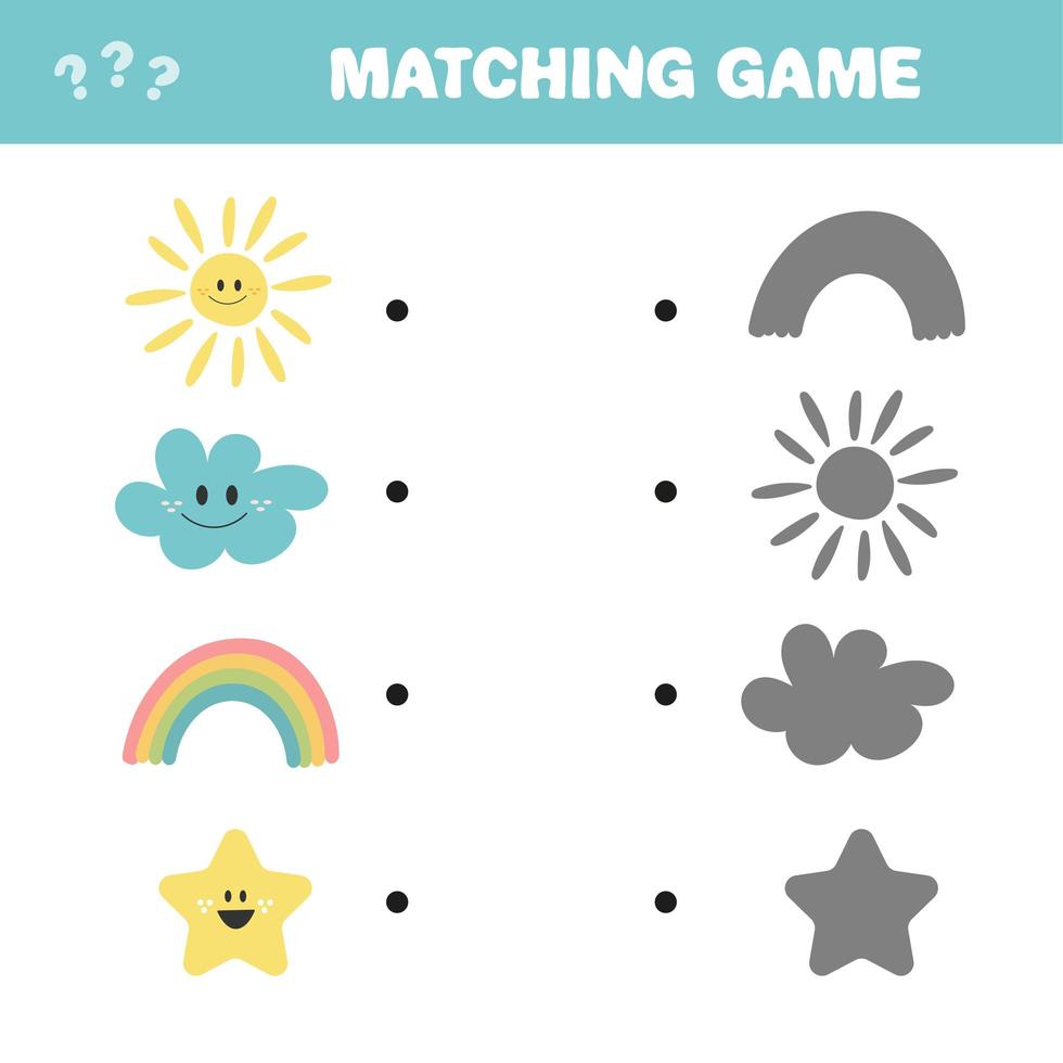 Educational game for children. Find the correct shadow. Mini-game for children. vector