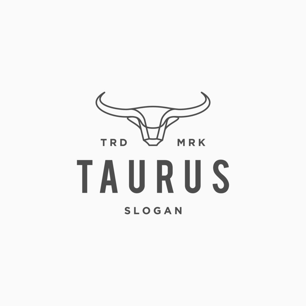 Taurus line art logo icon design vector