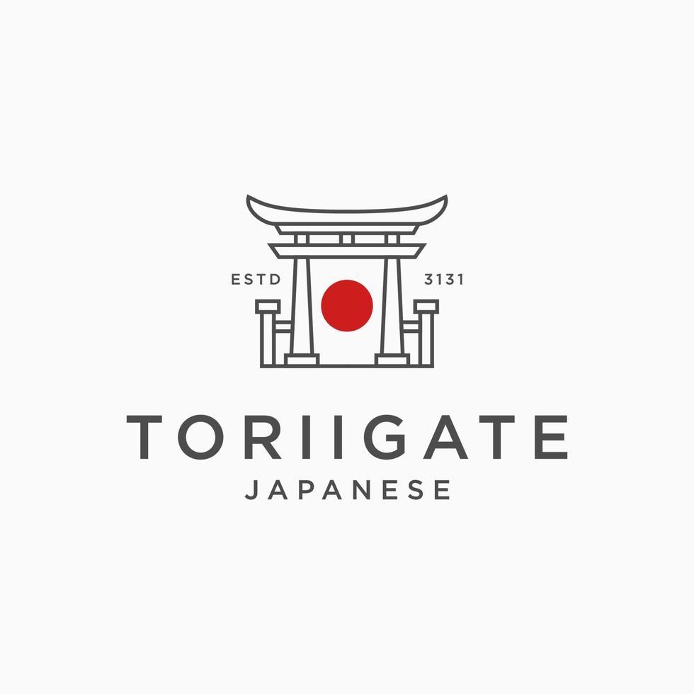 Torii gate japanese logo icon design template vector