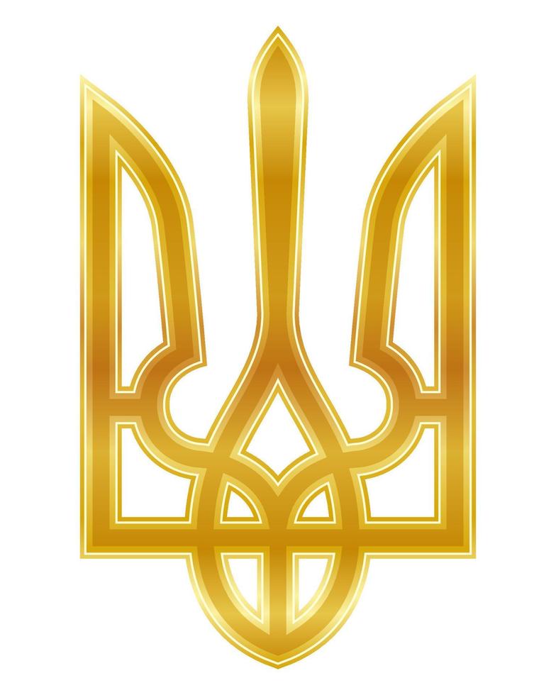 coat of arms of ukraine national emblem vector illustration isolated on white background