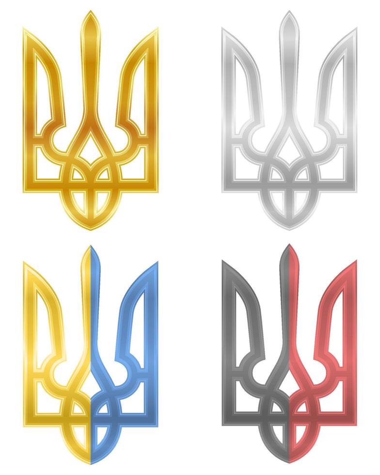 coat of arms of ukraine national emblem vector illustration isolated on white background