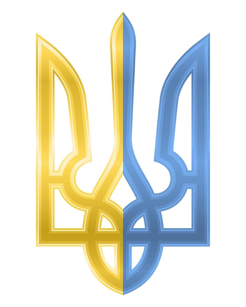 escudo de armas de ucrania emblema nacional ilustración vectorial aislado sobre fondo blanco vector