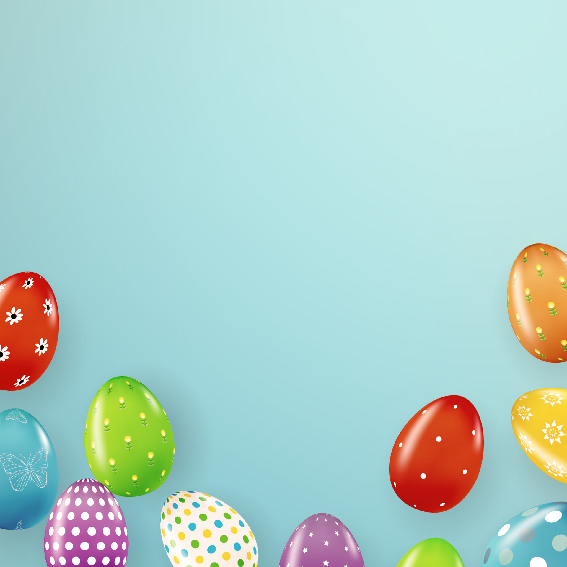 Easter poster template with 3d realistic Easter eggs. Template for advertising, poster, flyer, greeting card. Vector Illustration EPS10 5658259 Vector Art at Vecteezy