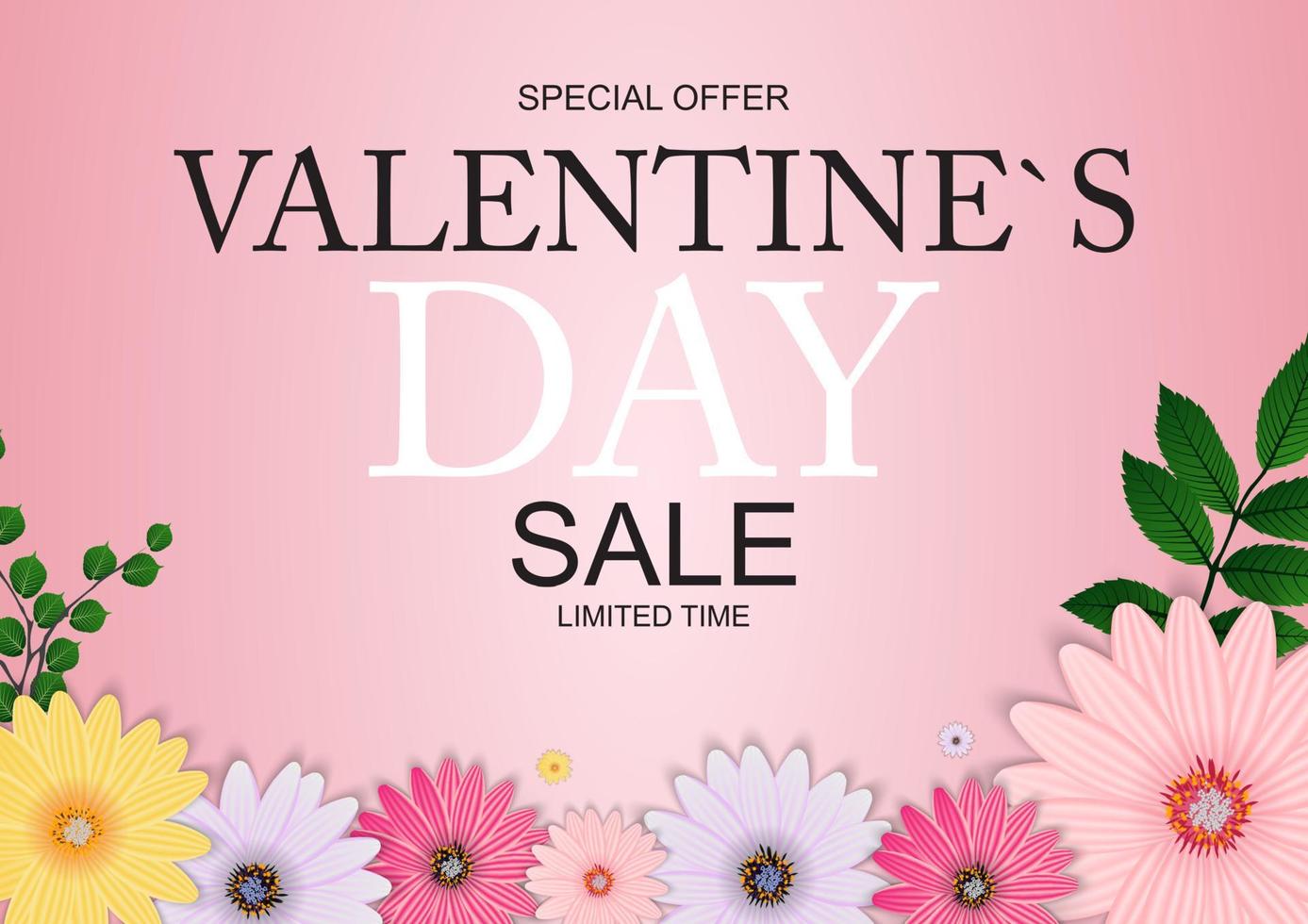 Happy Valentines Day Sale Background,  poster, card, invitation. Vector Illustration EPS10