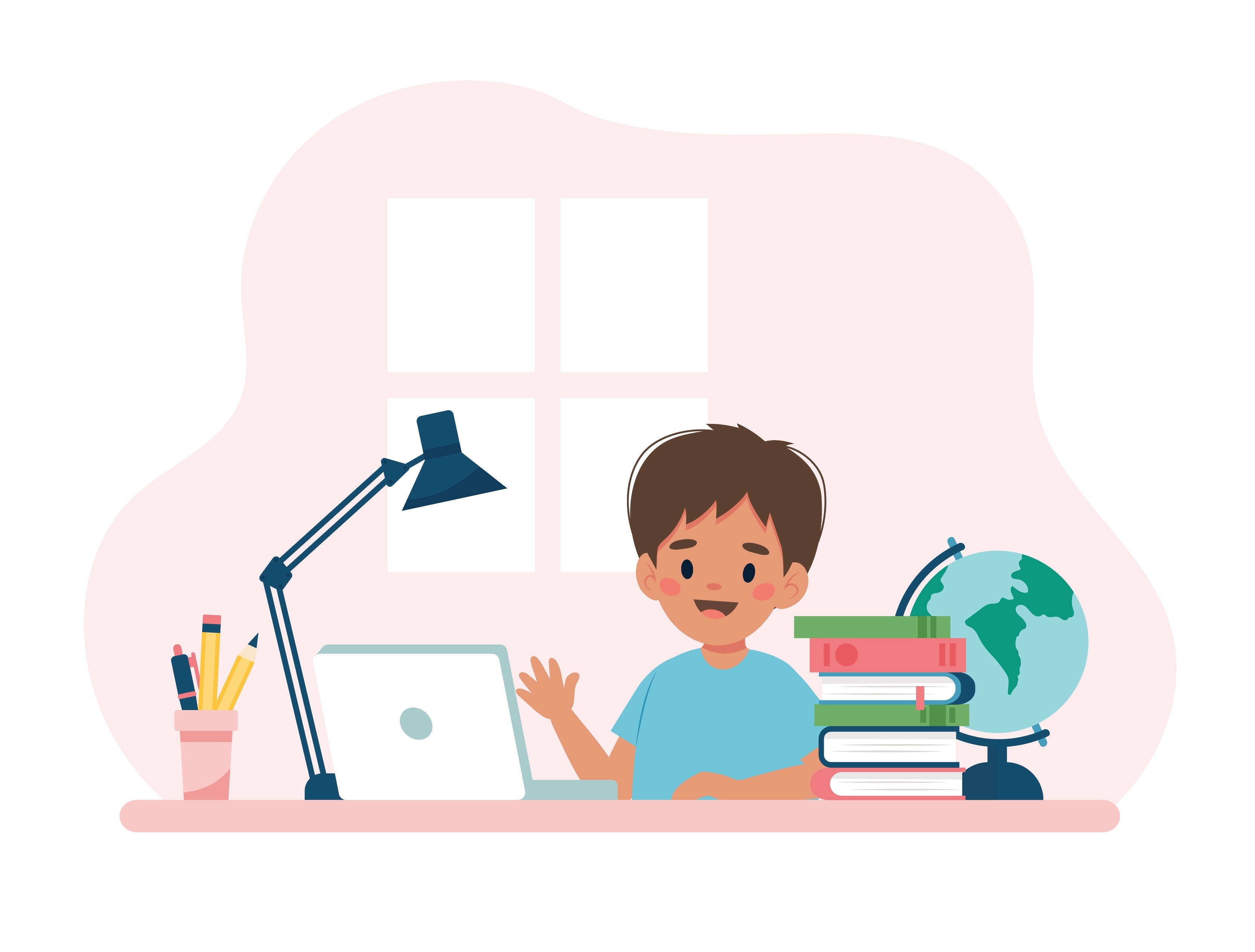 Boy studying with computer and books. Vector illustration concept in cartoon style 5658306 Vector Art at Vecteezy Boy studying with computer and books. Vector illustration concept in cartoon style 5658306 Vector Art at Vecteezy