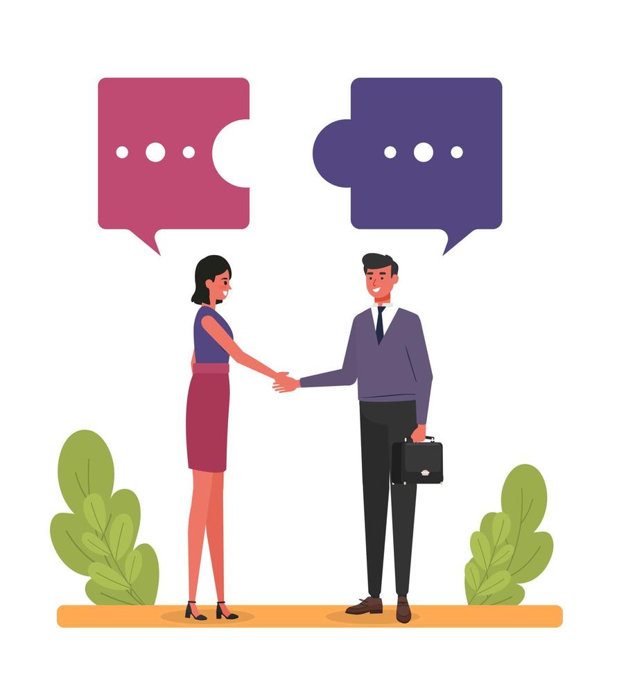 Office Male and Female Shaking Hand, Business People Dealing vector